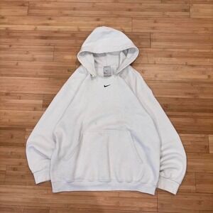 Vintage Nike center swoosh white hoodie size L